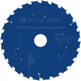 EXPERT Construct Wood cordless Cirkelzaagblad | 190 x 1,6/1 x 30 mm | T24 - 2608902211