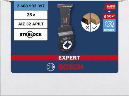EXPERT Starlock CoatedCarbide invalzaagblad AIZ 32 APILT Carbide, Multimaterial, Curved-Tec 32 x 46 mm 1 Bulk - 2608902397