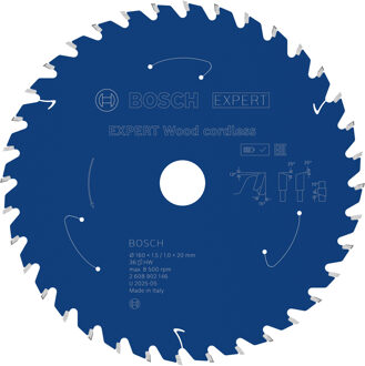 EXPERT Wood cordless Cirkelzaagblad | 160 x 1,5/1 x 20 mm | T36 - 2608902146