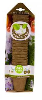 Express 24x stuks Houtvezel kweekpotjes/stekpotjes 6 x 6,5 cm - Stekpotjes Bruin