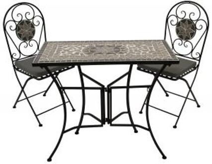 Express Bilbao bistroset - Gepoedercoat ijzer steen - Zwart