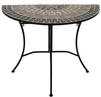Express Bistrotafel halfrond - Aluminium steen - Zwart 90 cm