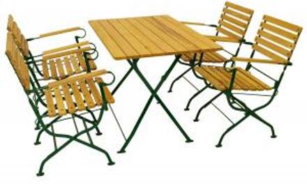 Express Dornbirn houten tuinset - Robina hout Platstaal - Bruin Groen