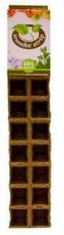 Express Houtvezel kweekpotjes/stekpotjes 1x tray met 60 vakjes 5 x 5 cm - Stekpotjes Bruin