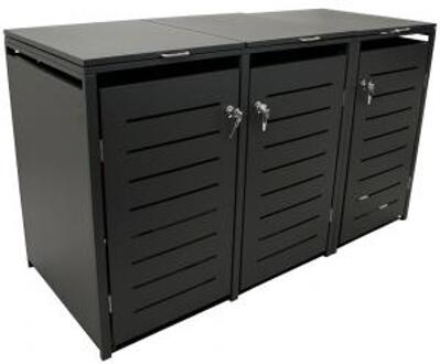 Express Kliko ombouw - Verzinkt staal - voor 3 kliko's 120L Antraciet