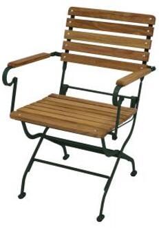 Express Lugano bistrostoel klapstoel - Robina hout Platstaal Kunststof - Bruin Groen