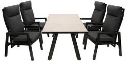 Express Marbella aluminium tuinset - Aluminium Textiel - Antraciet Grijs