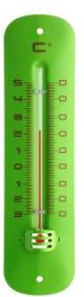 Express Metalen thermometer 19 cm groen voor gebruik binnen en buiten