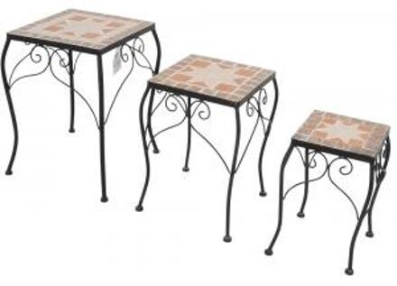 Express Mozaiek bijzettafeltje set van 3 vierkant