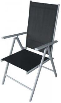 Express Opklapbare tuinstoelen - aluminium - 4 stuks- zwart