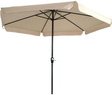 Express parasol Gemini met volant Ø3 meter - ecru Antraciet, Beige, Blauw, Brons, Bruin, Crème, Geel, Goud, Grijs, Groen, Koper, Messing, Multicolor, Oranje, Paars, Rood, Roze, Taupe, Transparant, Wit, Zilver, Zwart