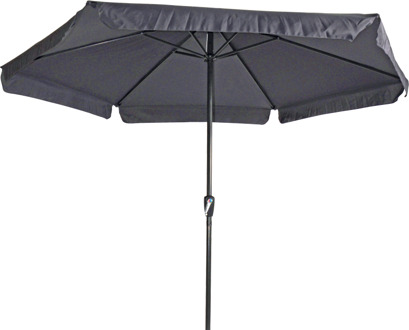 Express parasol Gemini met volant Ø3 meter - grijs Antraciet, Beige, Blauw, Brons, Bruin, Crème, Geel, Goud, Grijs, Groen, Koper, Messing, Multicolor, Oranje, Paars, Rood, Roze, Taupe, Transparant, Wit, Zilver, Zwart