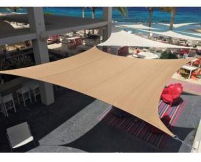 Express schaduwdoek waterdicht vierkant beige 4.2 x 4.2 meter