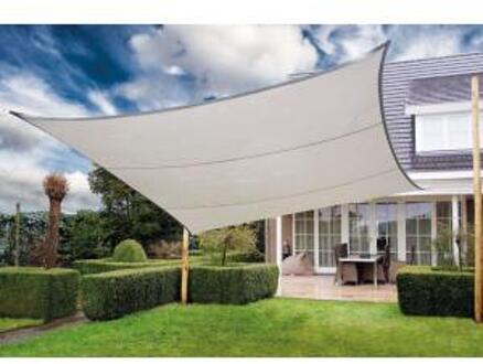 Express schaduwdoek waterdicht vierkant zilvergrijs 4.2 x 4.2 meter