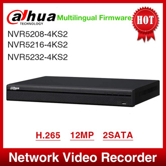EXPRESS Shipping Dahua NVR5208-4KS2 NVR5216-4KS2 NVR5232-4KS2 16/32CH 1U 4K&H.265 Pro Network Video Recorder 12MP Full HD 2SATA