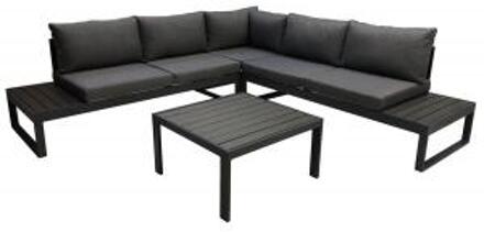 Express Sirmione aluminium loungeset - Aluminium Textiel - Antraciet Grijs