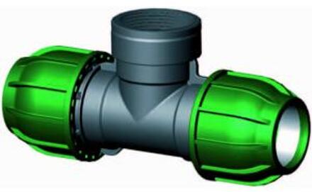 Express T-stuk 90 graden met binnendraad - buiskoppeling - 32 x 3/4" x 32 mm