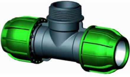 Express T-stuk 90 graden met buitendraad - buiskoppeling - 32 x 1" x 32 mm