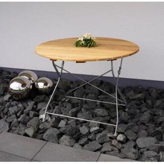 Express Tuintafel hout inklapbaar Bad Tolz - grijs frame ⌀ 100 cm