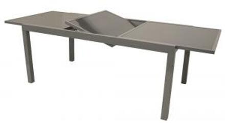 Express Uitschuifbare Tuintafel met glazen tafelblad 180/240 grijs