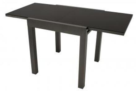 Express Uitschuifbare Tuintafel met glazen tafelblad 70/140 zwart