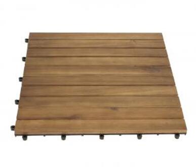 Express Vlondertegels set van 5 stuks - Acaciahout - Bruin 50 x 50 cm