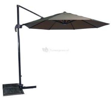 Express Zweefparasol Libra Taupe Ø300 cm - inclusief kruisvoet & hoes Bruin