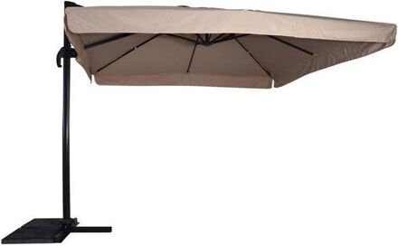 Express Zweefparasol Virgo Taupe 300 x 300 cm - inclusief kruisvoet Bruin