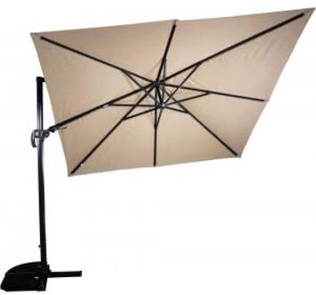 Express Zweefparasol VirgoFlex Ecru 300 x 300 cm - inclusief kruisvoet Crème