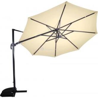 Express Zweefparasol VirgoFlex Ecru Ø350 cm - inclusief kruisvoet Crème