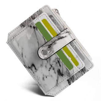 Exquisite Women Clutch Bags Men Short Purse Marble PU Leather Zipper Card Wallet Unisex Fashion Soft Square Small Purse