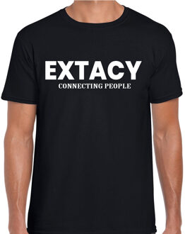 Extacy connecting people drugs fun t-shirt zwart voor heren 2XL