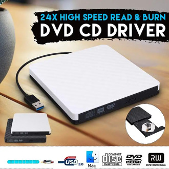 External DVD RW CD Writer USB 3.0 Slim Carbon Grain Drive Burner Reader Player Reader For PC Laptop Optical Drive