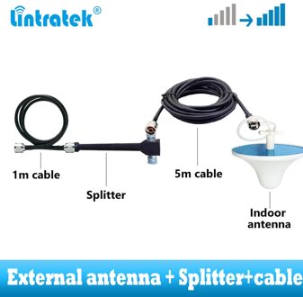 Externe antenne set contians 2 way Splitter kabel pak voor upgrade 2G 3G 4G GSM Signaal repeater kit brede dekking 800 ~ 2500mhz