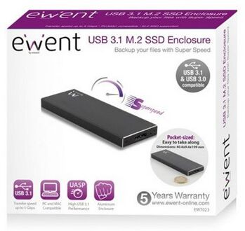 Externe Box Ewent EW7023 Ssd M2 Usb 3.1 Aluminium
