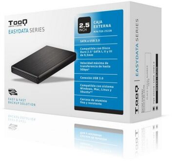 Externe Box Tooq AAACET0181 TQE-2522B Hd 2.5 "Sata III-USB 3.0 FAT32/Ntfs/EXT2/Hfs Zwart