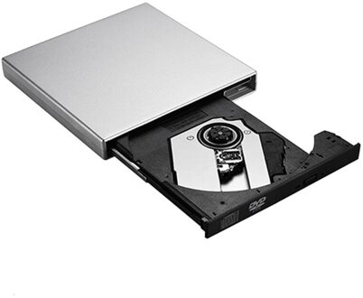 Externe Dvd Drive Optische Drive Usb 2.0 Cd Rom Speler Cd-Rw Brander Schrijver Reader Recorder Portable Voor Laptop windows Pc zilver