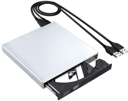 Externe Dvd Drive Optische Drive Usb 2.0 Cd Rom Speler CD-RW Brander Schrijver Reader Recorder Portatil Voor Laptop Windows Pc sliver