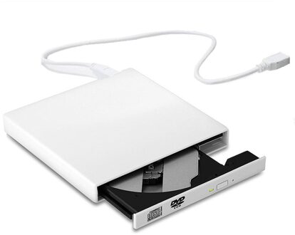 Externe Dvd Drive Optische Drive Usb 2.0 Cd Rom Speler CD-RW Brander Schrijver Reader Recorder Portatil Voor Laptop Windows Pc wit