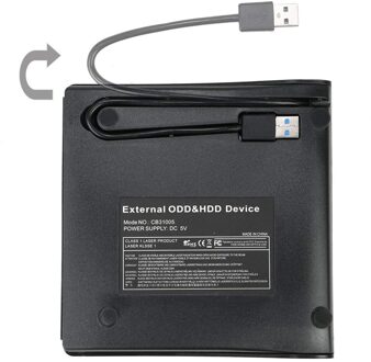 Externe Dvd Drive Slim Hard Plastic Usb 3.0 Sata 9.5Mm Dvd Behuizing Rewriter Brander Writer Cd-Rom Case voor Laptop Cd/Dvd Optic