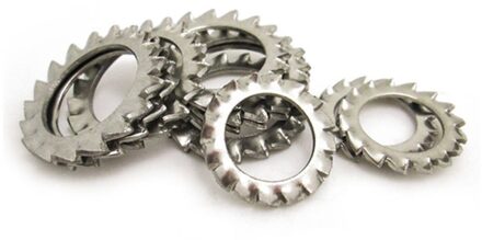 Externe Tand Lock Wasmachine Pakking M3  M4  M5  M6  M8  M10 Rvs Silver Tone 100 Stks