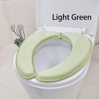 Extra dikke Warme Zachte Toilet Seat Deksel Pad Closestool Protector Badkamer Accessoires Set Sticky Toilet Seat Cover Mat licht groen