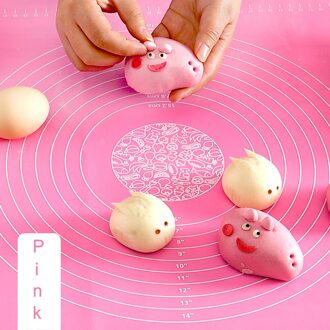 Extra Grote 64X45 Siliconen Bakken Mat Voor Gebak Rolling Met Metingen Gebak Rolling Deeg Mat Herbruikbare Non-stick Liner Pad roze 64x45cm