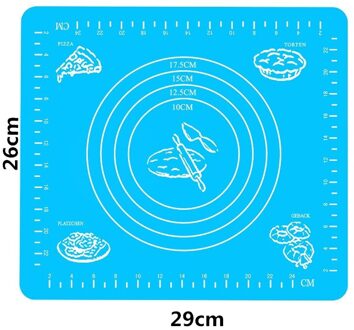 Extra Grote Siliconen Gebak Mat Extra Dikke Non Stick Bakken Mat Met Meting Fondant Mat Teller Mat Deeg Rolling Mat 26X29cm blauw