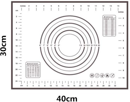Extra Grote Siliconen Gebak Mat Extra Dikke Non Stick Bakken Mat Met Meting Fondant Mat Teller Mat Deeg Rolling Mat 30X40cm zwart