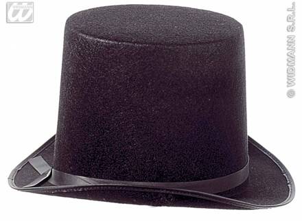 Extra hoge hoed vilt Zwart