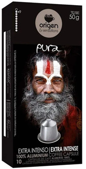 Extra intense pure, 10 Nespresso compatible origin brand aluminum capsules