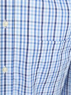 Extra Lange Mouwen Overhemd Ruit Blauw - L,M