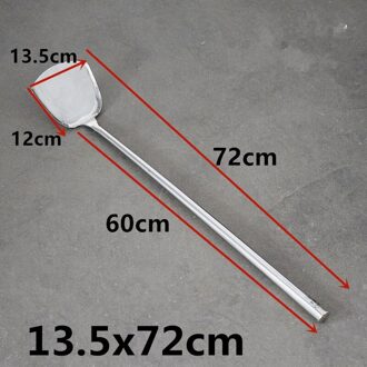 Extra lange roestvrij staal houten handvat spatel Soep lepel koken kantine keuken China wok chef soep fabriek spatel Turner 13.5x72cm