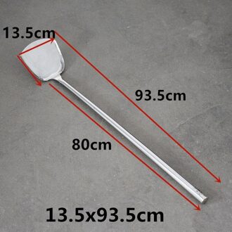 Extra lange roestvrij staal houten handvat spatel Soep lepel koken kantine keuken China wok chef soep fabriek spatel Turner 13.5x93.5cm